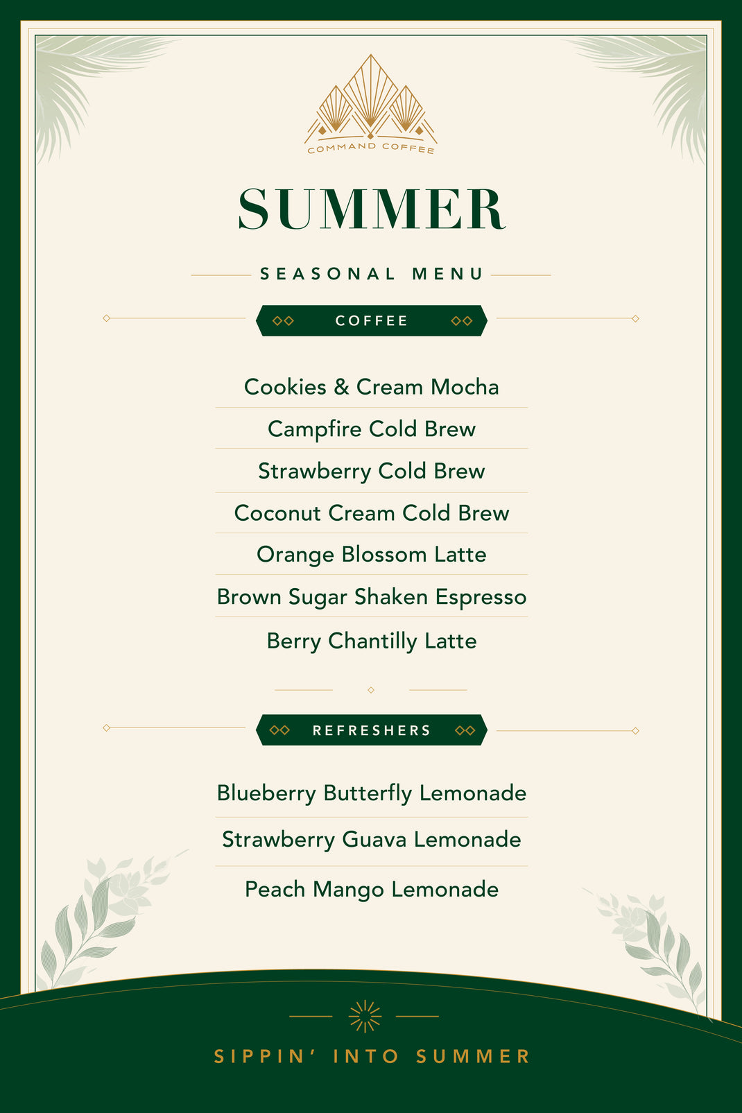 Food and Drink Menu – Command Coffee