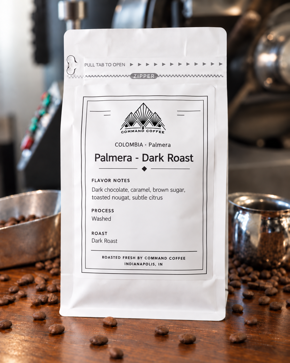 Command Coffee Colombia Palmera Dark Roast coffee bag