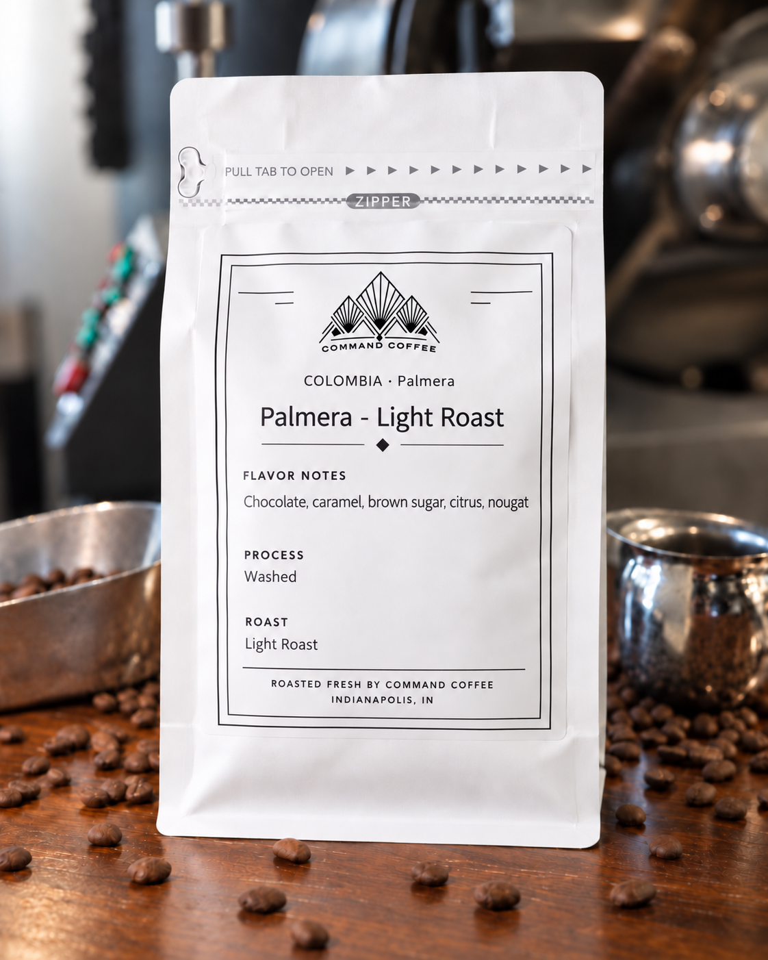 Command Coffee Colombia Palmera Light Roast coffee bag